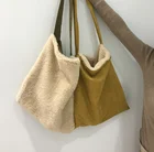 2018 High quality women shoulder bag two-sided big capacity plush tote bag handbag
