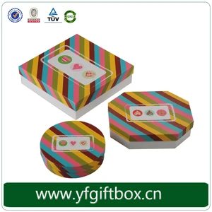 rainbow candy gift packaging paper box with ribbon tie