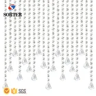 iridescent diamond crystal beaded hall fly screen net curtain for doors