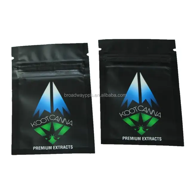 3 sides heat sealing zip lock matt black printed alu bags