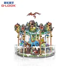 Amusement park playground outdoor 16 seats carousel animatronic dinosaurs