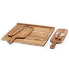 custom rustic biodegradable square acacia wood bamboo pastry cutting board for kitchen