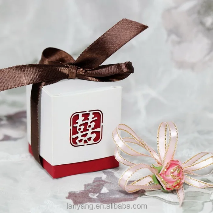 Double Happiness Asian Theme Bridal Shower Wedding Favor Boxes