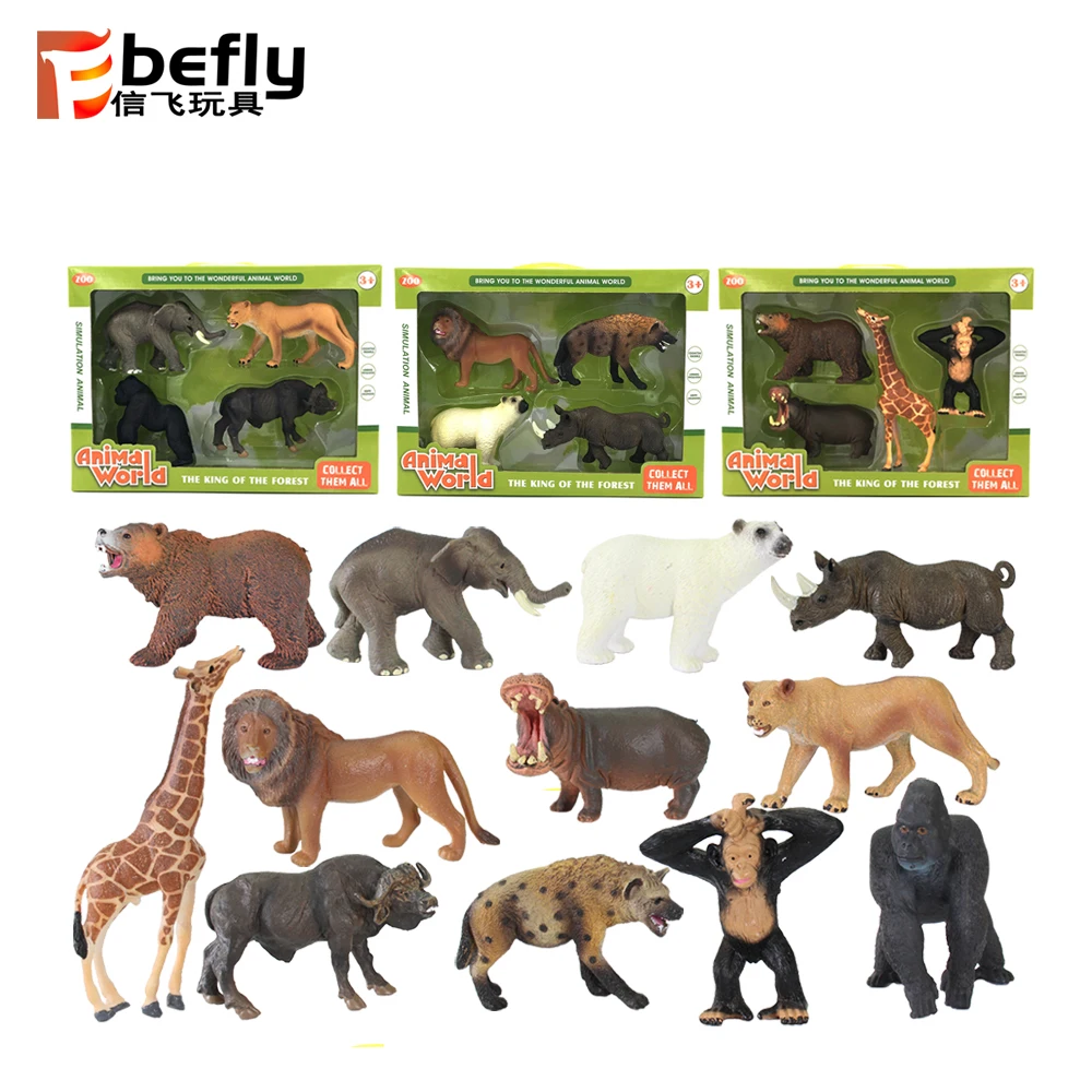 حديقة الحيوان العتيقة حديقة هدية لعبة الغابة البلاستيكية نماذج للحيوانات للأطفال