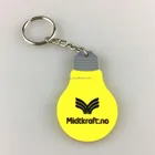 Custom embossed 2d 3d logo light bulb shape Rubber soft PVC Keychains