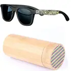 Natural wood bamboo sunglasses colorful lens fashionable custom logo classic designed polarized glasses