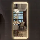 European style dressing mirror with LED light custom-made size design home decoration full length mirror
