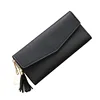 New Long Style Pure Color Wallets Heart-shaped Pendant Simple Fashion Multi-functional lychee PU leather Tassel Woman Wallet