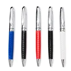 High quality smooth surface twist ball pen with leather