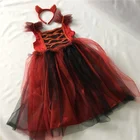 Halloween party girls devil red dress costume