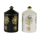 Home Fragrance Decoration Customized Decal Low MOQ Ceramic Scented Soy Jar Candle