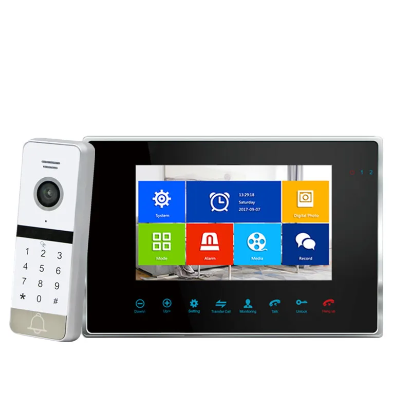 New Released Motion Detection IR LEDs video intercom with door release for Villa House