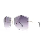 Luxury Rimless Trimming Women Sunglasses Big Lens Colorful European Design Shade Gradient Sun Glass UV400