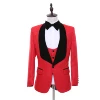 Real actual GroomTuxedos customized Wedding Best Man Blazer (Jacket+Pants+Tie+Vest) Cheap Red Men Suits MMA228