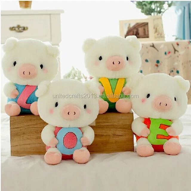 custom plush toy for promotional gift, beautiful and cute pig