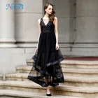 Luxury black lace dresses elegant gown evening dress for women