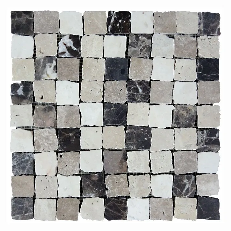 Color Mixed Broken Edge Type Stone Marble Mosaic For Home Decorative