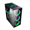 Middle Tower ATX computer gaming case with tempered glass front panel RGB fan