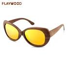 Italian design polarized wooden shades bamboo sunglasses women