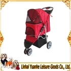 Red High quality 3 wheels oxford travel dog pet stroller/ trolley