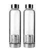 HOT selling high borosilicate painted glass water bottle with tea infuse, glass bottle Stainless Steel Infuser and Cup sleeve