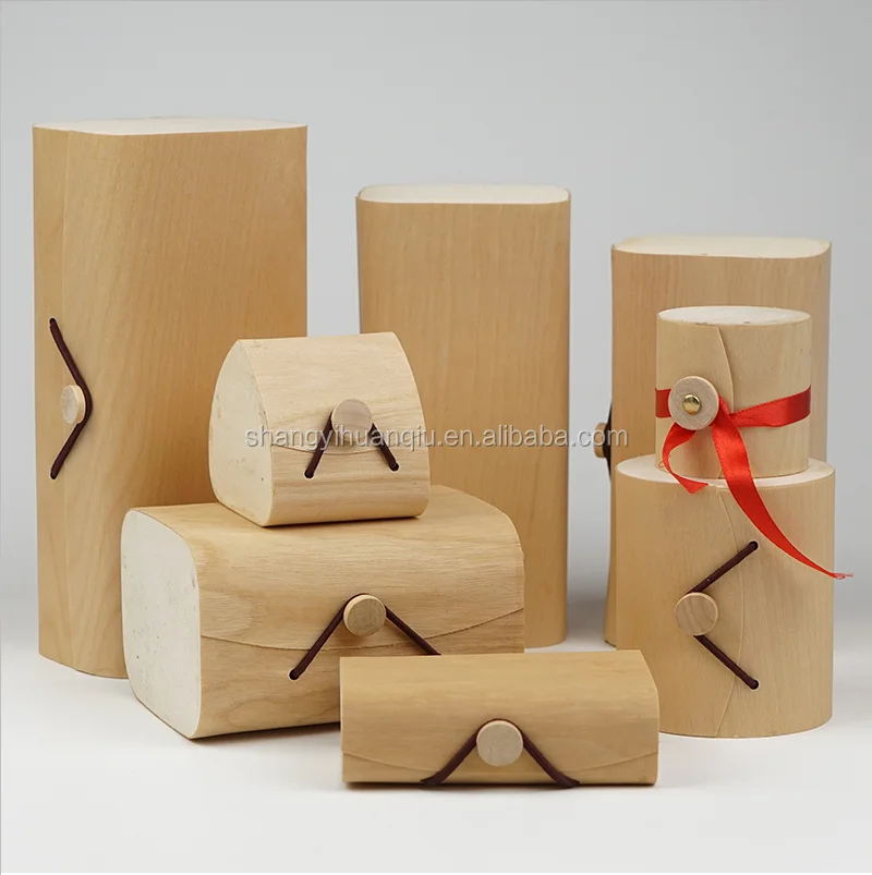 nature birch bark cylindrical tea gift wooden packaging box