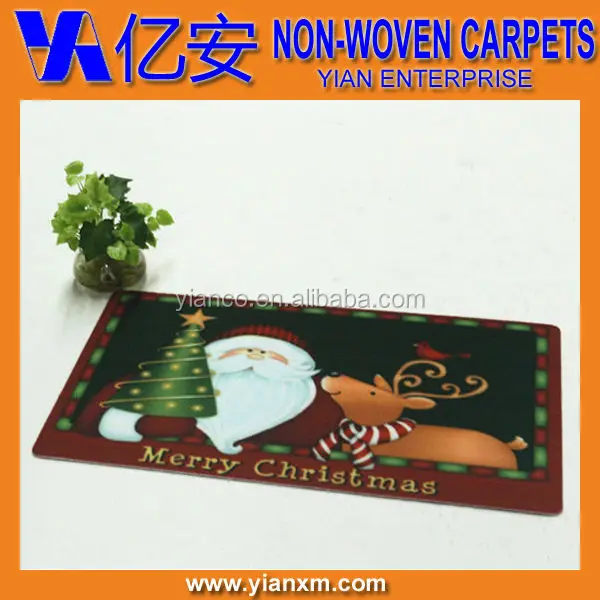 santa xmas pvc printed raising holidays promotion door mat