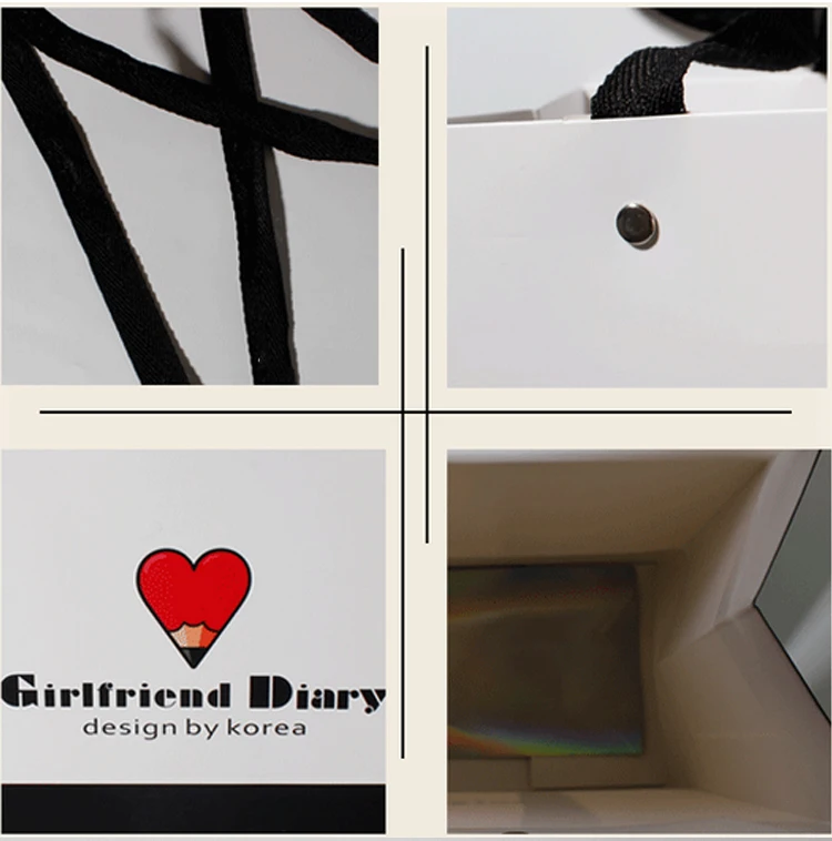 cheap white luxury ribbon handles gift shopping custom printed