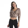 FM-B5646 New short cut bat-sleeve deep V neck sweater loose size knitted dress women sweater clothing