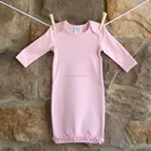 Infant Baby girls blank gowns sleeping wear long sleeve gowns