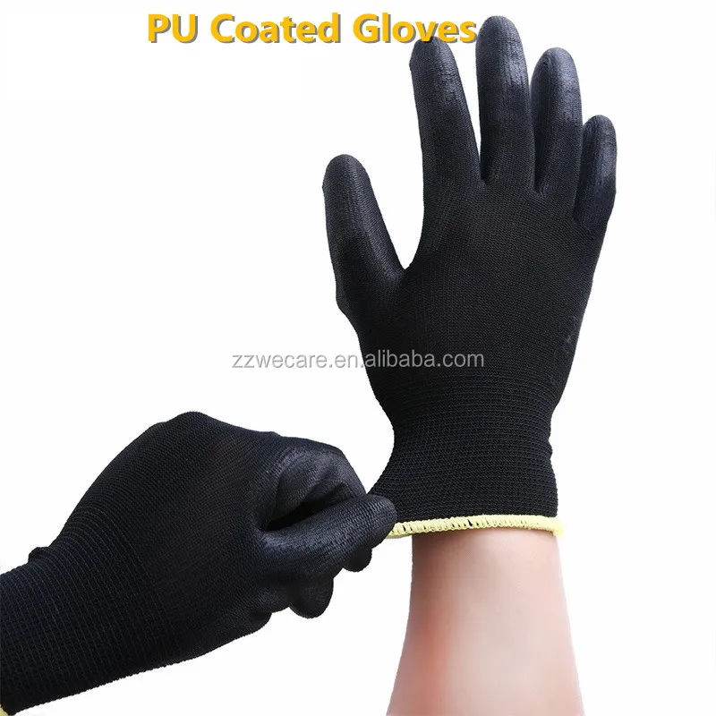 PU Finger Coated Dissipative Safety Work Electrostatic Discharge Antistatic Gloves