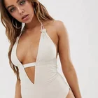New fashion womens sexy bikini bottom swimwear bathing suits plunge front swimsuit