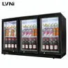 LVNI domestic horizontal 3 glass door bar counter table commercial drink beer display fridge refrigerator cooler with led light