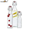 Custom Swing Top Square Glass Vinegar Codd Bottle With Stoppers For Oil Milk Soy Water Sauce