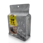 mirror silver colors printed bespoke size box bottom metallic zipper pouch raw foods packaging
