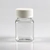 Empty transparent pet plastic bottle square 50ml, clear plastic bottle with easy-pulling lid for medicine, tablets drugs