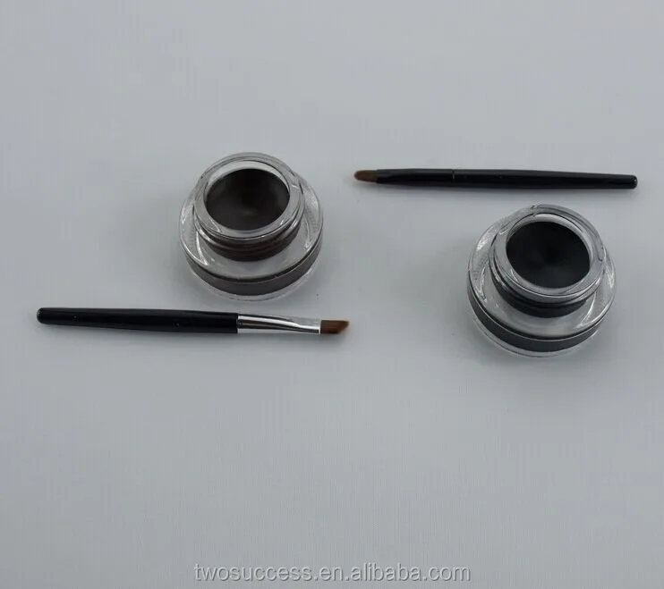 Fashion 2pcs Makeup Not Dizzy Catch Waterproof Double Color Gel Eyeliner With Brush