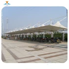 Car parking lot tensile fabric shade structure car parking shed carport