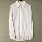 OEM stock cotton jacquard high quality long sleeve blouse for women
