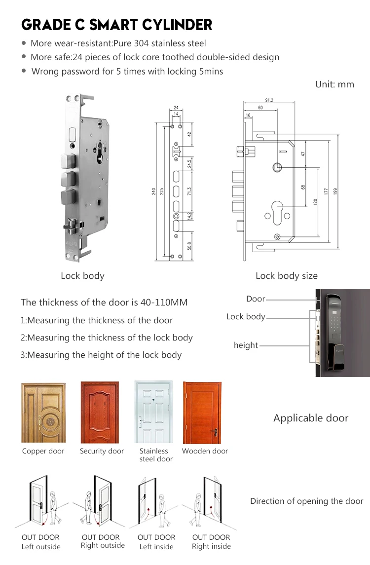 Zigbee fingerprint mortise door lock with phone - ANKUX.COM