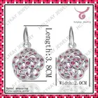 HOT 2011 fashion jewelry ROSE earrings,crystal hoop earrings