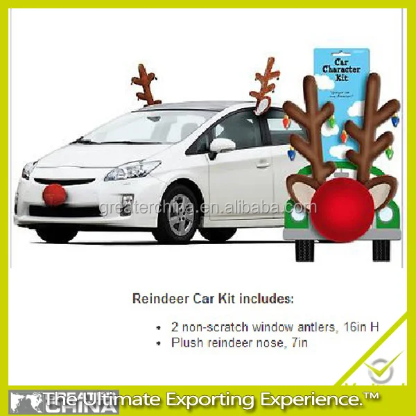 reindeer antlers and nose car decoration