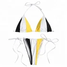 FEIBUSHI Super Sexy Bikinis 2018 Striped Swimwear Hot Girls Beachwear Straps Bandage Bikini Set