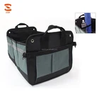ZIXIN Foldable Large Car Rear Seat Storage Box Folding Organizer Car Trunk with Buckle