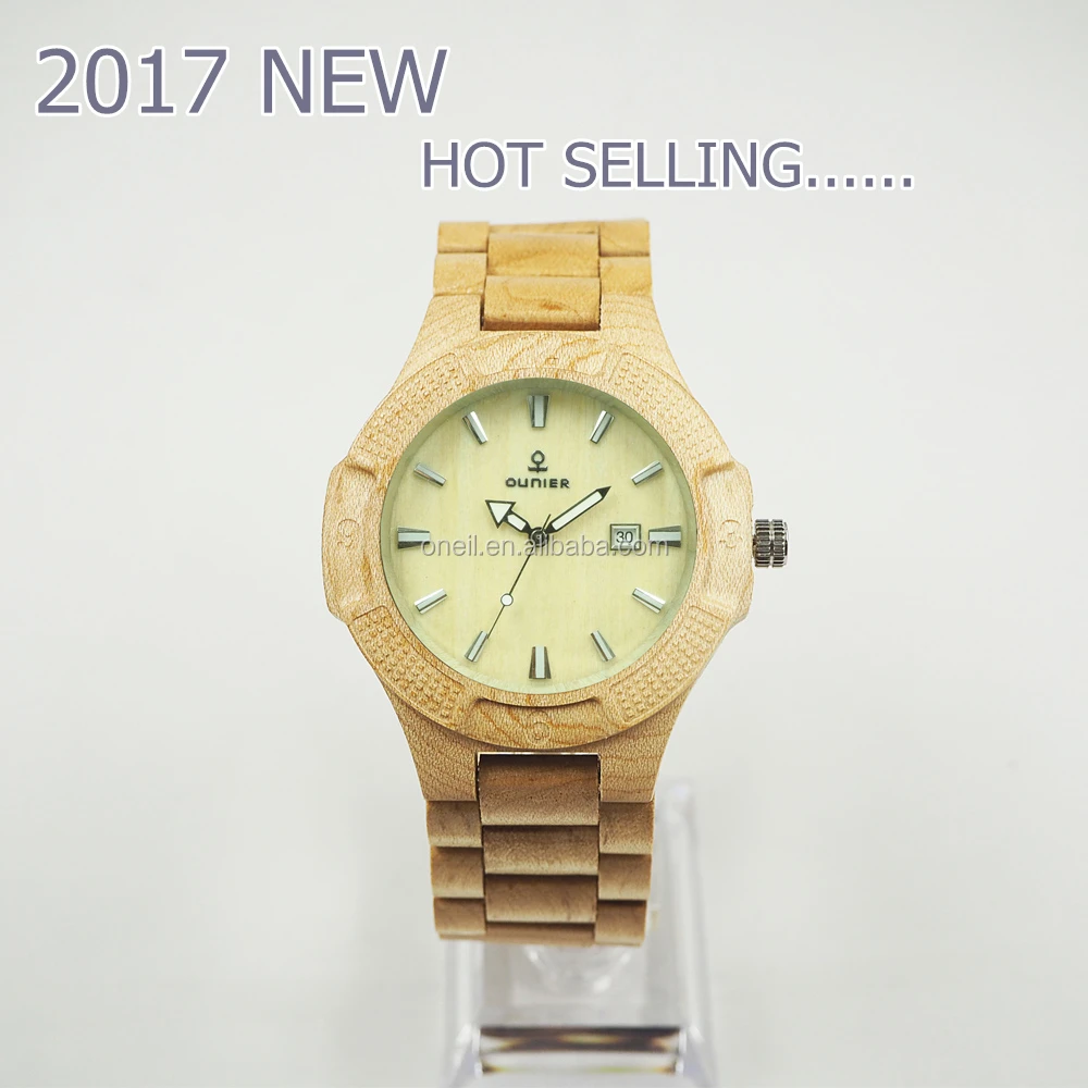 japan movt quartz watch handmade natural wood watch brand logos