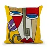 Latest Design Embroidery Decorative Knitted Custom Picasso Cushion Cover Pillow Case For Hotel Sofa Living Room Wholesale