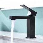 Luxury korea single handle single lever square bathroom painting matte black basin mixer faucet