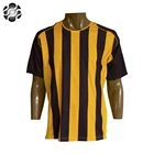 Cheap price customized sports wear polyester sublimation black and yellow stripes mix color t shirts