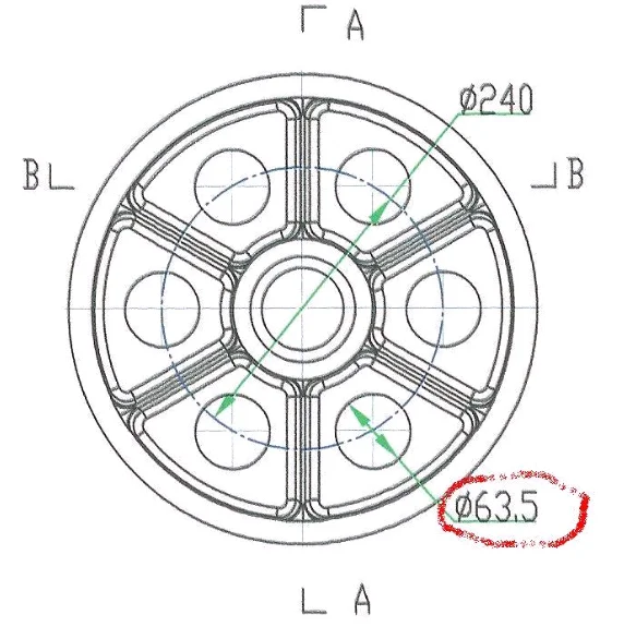 鋳鉄ホイール。 400x74mm( ht250) ハブ74ミリメートル着丈、 軸受座90x23mm-キャスティング問屋・仕入れ・卸・卸売り