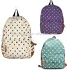 Vintage Japanese Style Cute Polka Dot Canvas School Backpack Bag